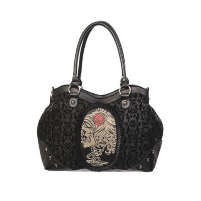 Foto van Banned | Goth handtas Cameo Lady rose skull
