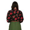 Afbeelding van Banned | Pomegranate retro blouse met pof mouwen 