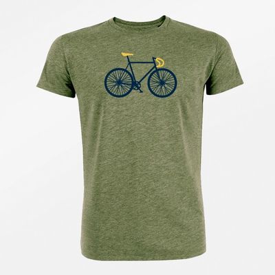 Foto van Green Bomb | T-Shirt bike free bio katoen heather khaki