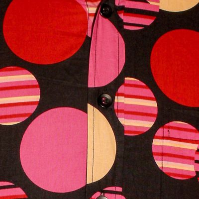 Foto van Chenaski | overhemd Seventies Cone of Light, black, red, rose