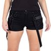 Afbeelding van Chemical Black | Goth korte broek Josie met banden en oogjes