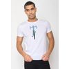 Afbeelding van Green Bomb | T-shirt Bike front stamp, wit bio katoen