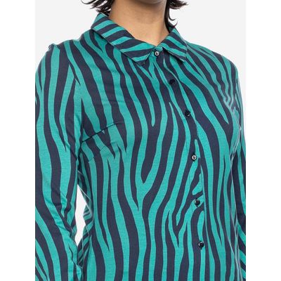 Foto van ATO Berlin | Blouse Arabella, blauw zebra patroon