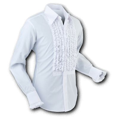 Chenaski | Rock & Roll overhemd ruche, white white trim 