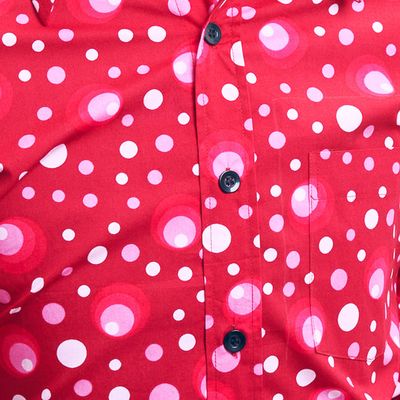 Foto van Chenaski | Retro 70's overhemd, Dots and Spots bordeaux