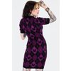 Afbeelding van Jawbreaker | Paars geruite polo mini jurk Argyle met katten snoetjes
