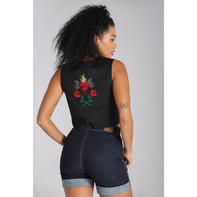 Foto van Hell Bunny | Viva Maria corset gilet met slangen borduursel