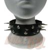 Afbeelding van Bullet69 | Choker van zwart leer met coinical studs en tusk spiks