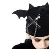 Afbeelding van Cupcake Cult | Goth muts Nycteris met vleermuis oren, ritsen en ketting
