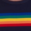 Afbeelding van Run & Fly | T-Shirt Retro, navy met regenboogbaan
