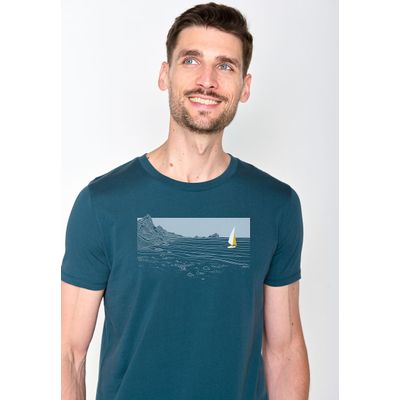 Foto van Green Bomb | T-shirt Nature cliffsail, steen blauw bio katoen