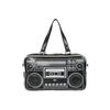 Afbeelding van Banned | Schoudertas BoomBox zwart met tape-recorder en speakers