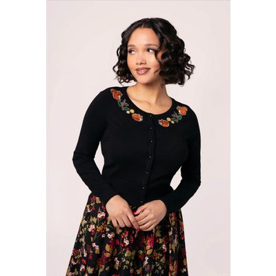 Foto van Hell Bunny | Cardigan Chester met vosjes, eekhoorn en herfst borduursels