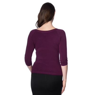 Foto van Banned | Aubergine vintage top Pretty Illusion