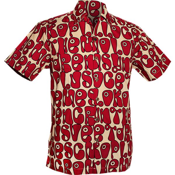 Chenaski | Overhemd korte mouw, Moloko creme black red