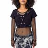 Afbeelding van Heartless | Gothic gaas top, Macabre met bondage detail