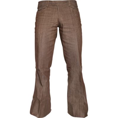 Foto van Chenaski | Pantalon Herringbone bruin met uitlopende pijpen