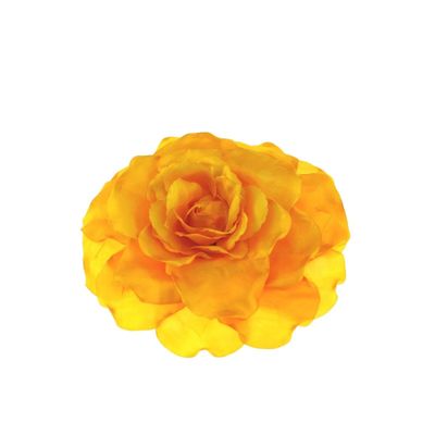 Foto van Zacharia | Grote gele roos aan elastiek en brochespeld 