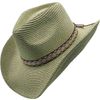 Afbeelding van Major wear | Zomerse olijfgroene Cowboyhoed met Aztec sierband