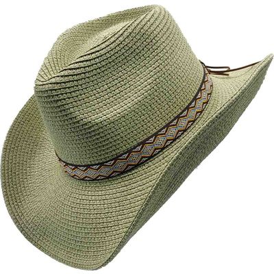 Foto van Major wear | Zomerse olijfgroene Cowboyhoed met Aztec sierband