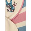 Afbeelding van Banned | Vintage Rock'n Roll sleeveless truitje, Zelda gestreept met geborduurde zwaluwen en strik