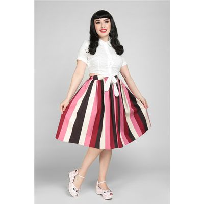Foto van Collectif, blouse Sammy met witte Anglaise borduursel