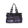 Afbeelding van Banned | Handtas Camdyn van paarse tartan met Gothic & Punk details