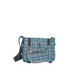 Afbeelding van Banned | Schoudertas Twice the action, blauwe tartan met studs en rits details