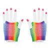 Afbeelding van Zacharia | Vingerloze regenboog fishnet handschoentjes