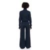 Afbeelding van ATO Berlin | Hoge taille broek Jesse in navy met oranje streep