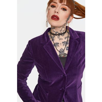 Foto van Jawbreaker | Paars fluwelen gothic blazer 