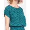 Afbeelding van ATO Berlin | Retro shirt Leo met groen blauw abstracte print