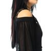 Afbeelding van Poizen Industries | Gothic top Addylin met korsetdetail en sierlijke mesh puntmouwen