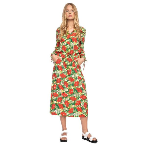 ATO Berlin | Lange jurk Marianna met tropische bloem print kopen?