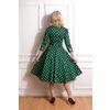Afbeelding van Hearts & Roses | Swing jurk Kylie, groen met witte stippen