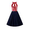 Afbeelding van Dolly and Dotty | Daisy nautical vintage halterswing jurk met gestreepte top en blauwe rok met anker