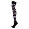 Afbeelding van Macahel | Overknee sokken zwart met witte Punk Not Dead skulls