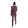 Afbeelding van Chemical Black | Inola Dungarees zwart rode punky tartan