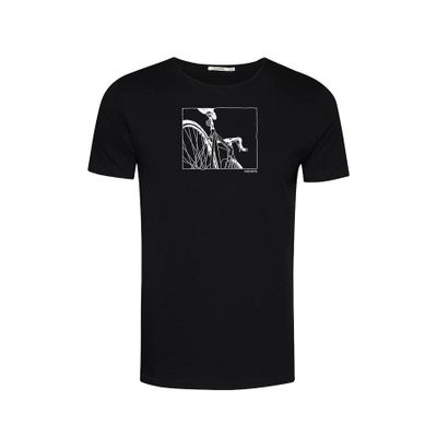 Foto van Green Bomb | T-shirt Bike Squares, zwart bio katoen