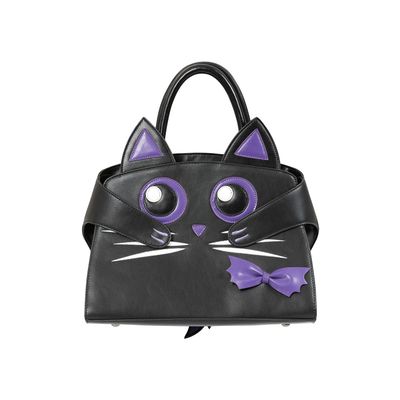 Foto van Banned | Handtas, mystic cat zwart paars