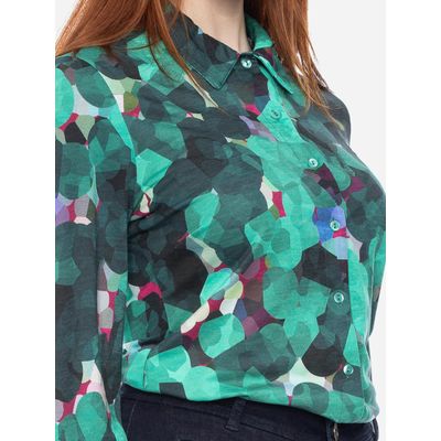 Foto van ATO Berlin | Blouse Arabella, groen mozaiek patroon