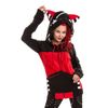 Afbeelding van Bye Bye Kitty | Hoody met rits Star Kitty, rood met zwart witte katten oren