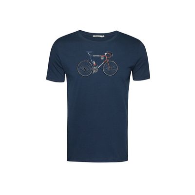 Green Bomb | T-shirt Bike Jacques, navy blauw bio katoen