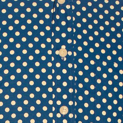 Foto van Chenaski | Overhemd 70's, Polka Dots blauw wit gestipt
