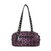 Afbeelding van Banned | Rock 'n Roll paarse-luipaard handtas, ringen eyelets en ritssluiting