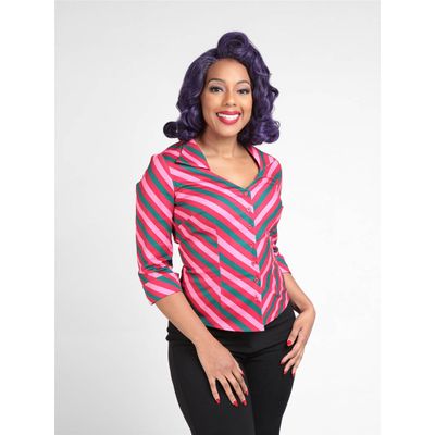 Collectif | Vintage inspired shirt, Mona Berry stripe