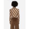 Afbeelding van ATO Berlin | Cognac beige retro print coltrui Rolli met lange mouw