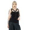 Afbeelding van Poizen Industries | Punk top, Amaranth met oogjes, gespen en ringdetails