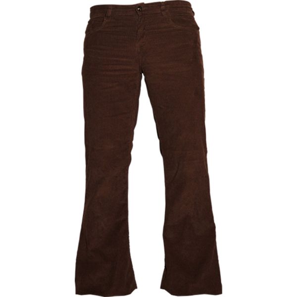 Chenaski | Ribcord retro broek bruin, wijde pijp