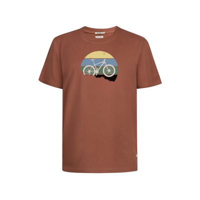 Foto van Green Bomb | T-shirt Bike downhill, nutmeg bruin bio katoen